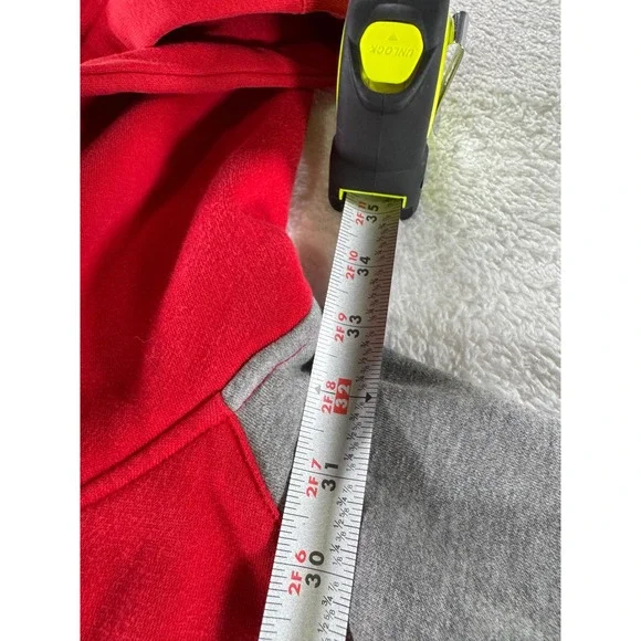 Vintage Brooklyn Xpress Express‎ Hoodie Y2K Gothic Grunge Zip Red Gray XXXL 3XL - Picture 6 of 8